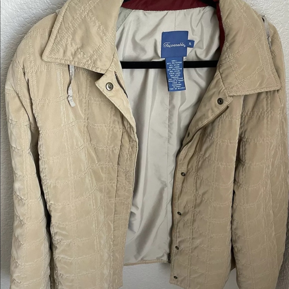 Faconnable Polyester Quilted Field Jacket Size XL